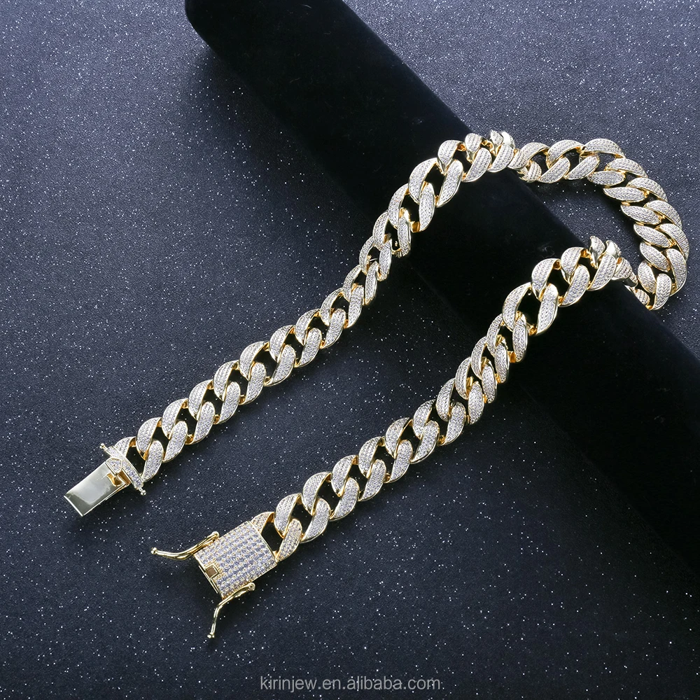 Hot Sale Cuba Chain chain Diamond Kolye Fashion Trend Hip Hop Kolye Erkek 925 Sterling Silver Erkek Kolye