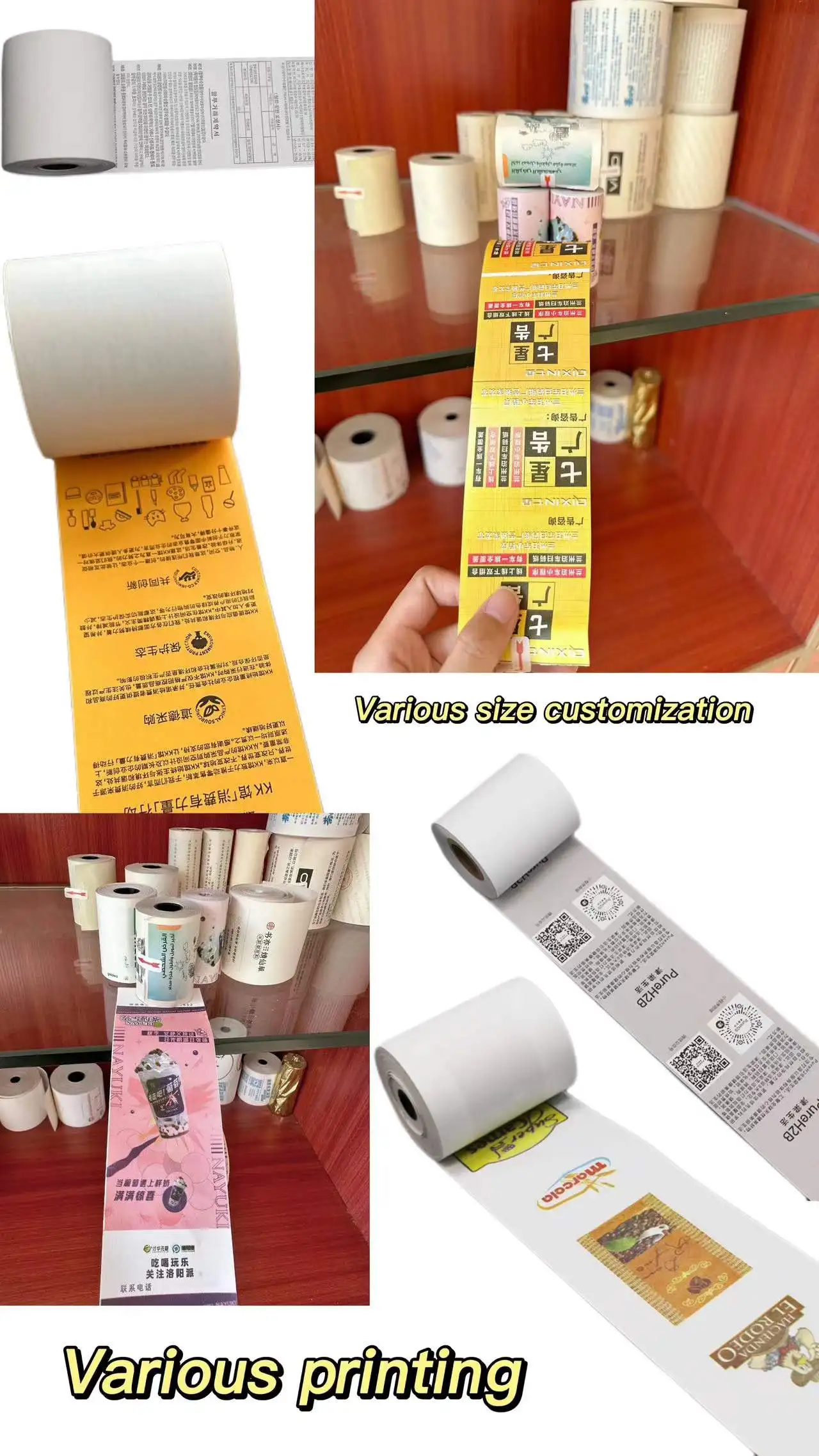 58mm 80 X 80 58x40 Price Receipt Rolls Printer Thermal Direct Printing Thermal Paper in Roll manufacture