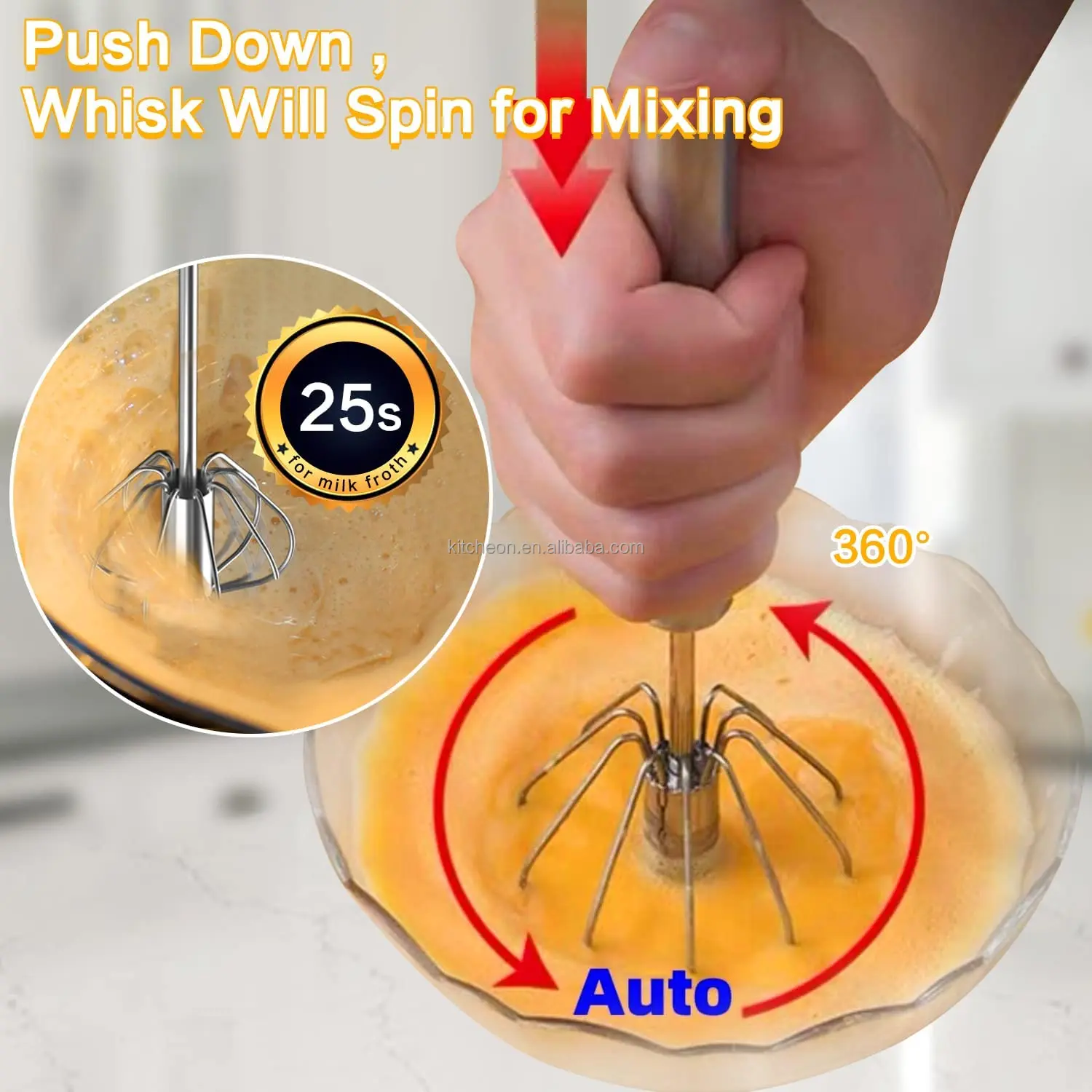 Easy Use Stainless Steel Hand Push Semiautomatic Egg Whisk Buy Semi