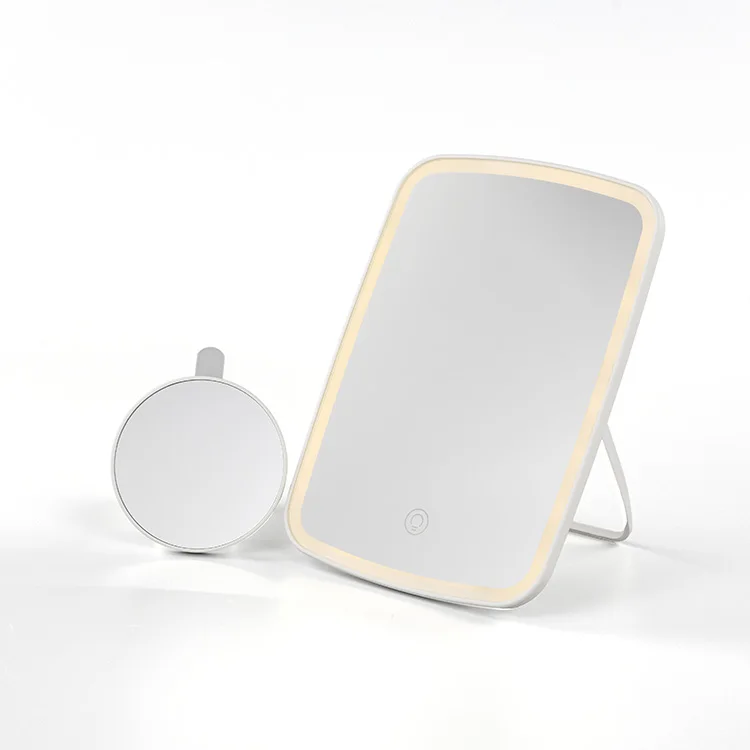 Modern Oem Cordless Console Lighted Gold Square Gulauri Makeup Mirror