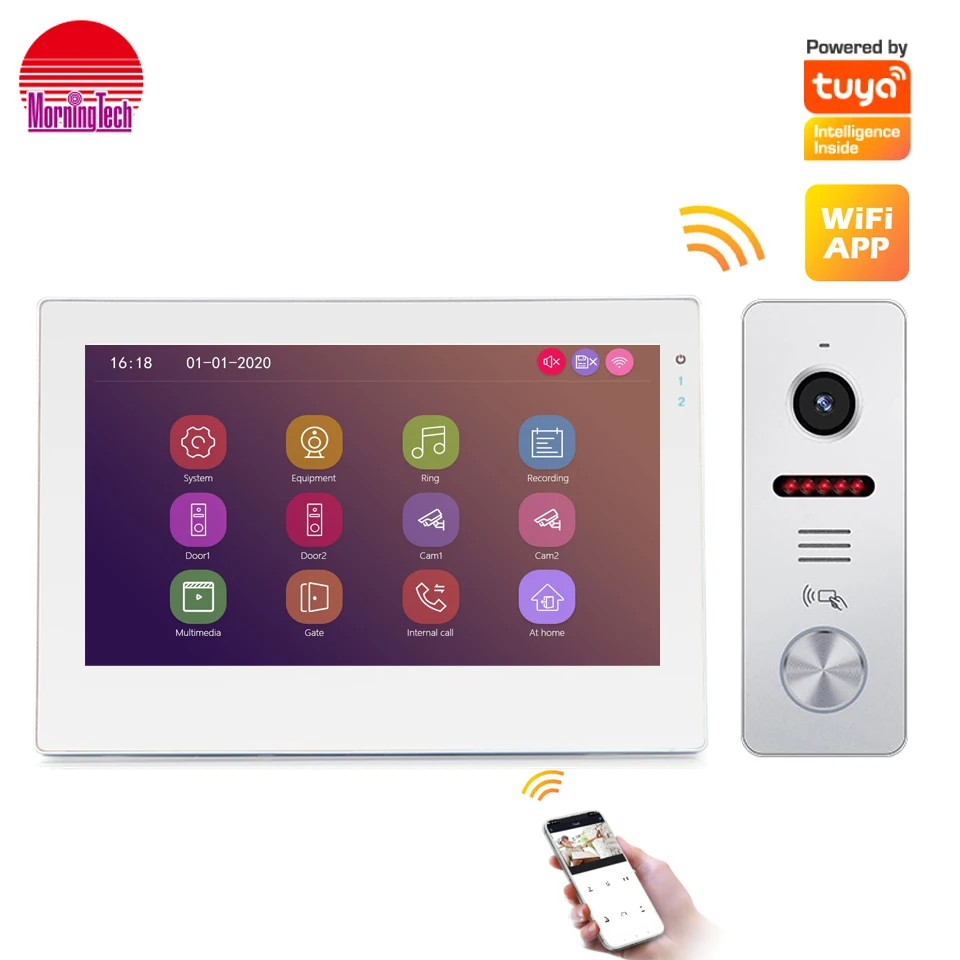 Custom Logos School Intercom 4 Wired 2 Door Station Video Door Phone Doorbell