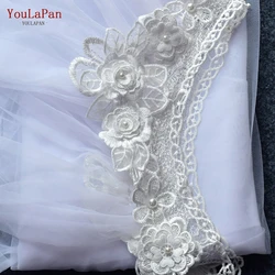 YouLaPan VG18, новая кружевная шаль с круглым вырезом, длинная Тюлевое плащ с 3D цветами, женское свадебное платье, свадебное платье, накидка на плечо