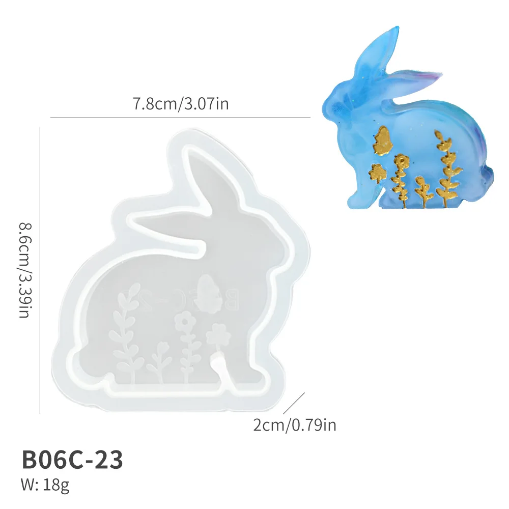 Crystal DIY Easter Bunny Scented Candle Mold Pattern Butterfly Kitten Plaster Silicone Eco-friendly Non-toxic  Silicone Mold supplier