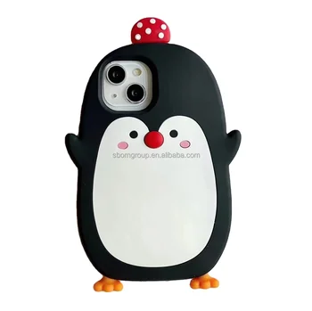 New Fancy Mobile Phone Case for iPhone 16 15 14 13 12 11 Pro Max Animal Penguin Silicone Phone Shell Cover