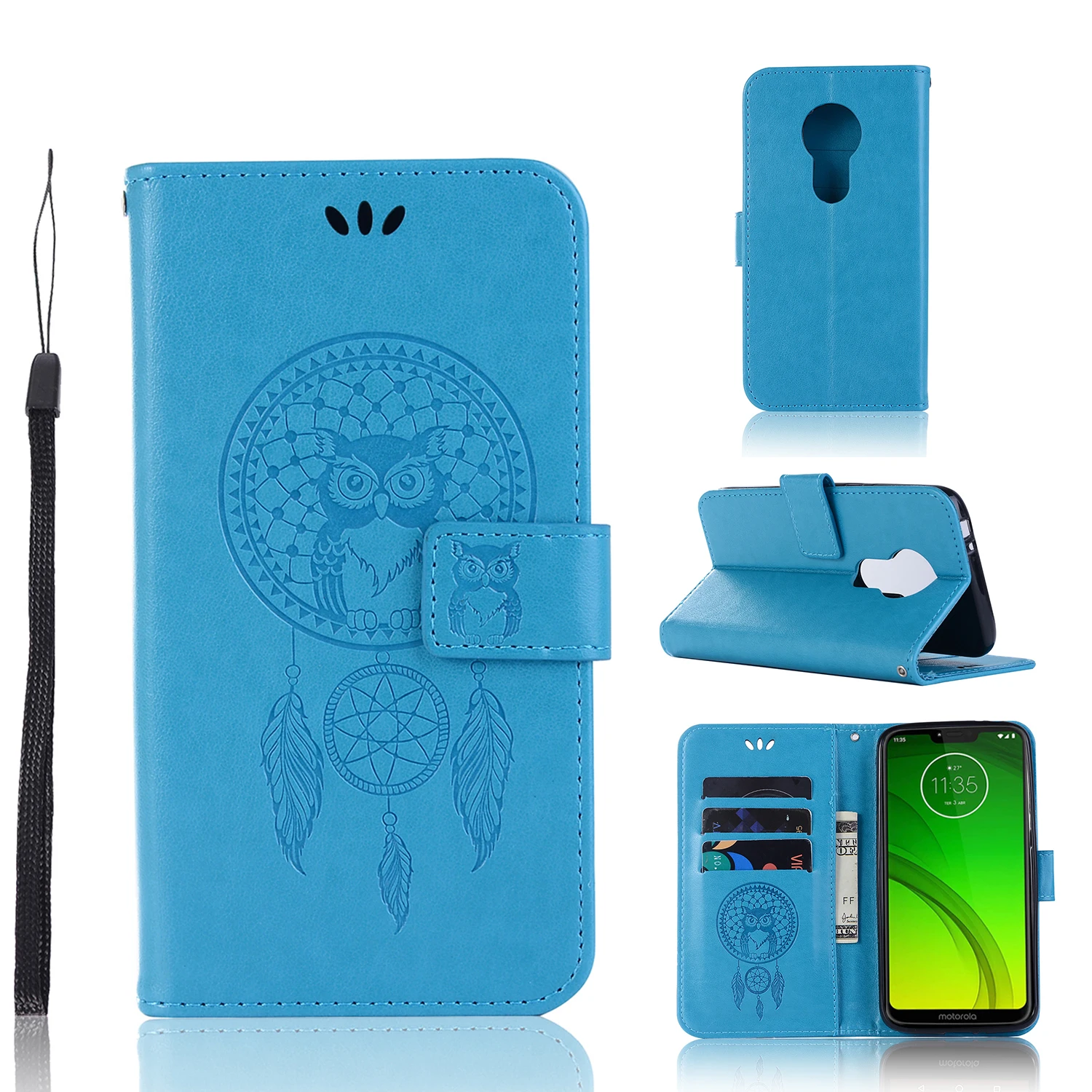 Yinshouke Capa Protetora De Tpu,Case Protetor,Carteira Em Couro Pu,Para Motorola  Moto G7,Power,Vento,Coruja,Para Telefone - Buy Tpu Protetora Caso Wallet  Flip For Motorola Moto G7 Poder,Sinos De Vento De Luxo Owl Case Para