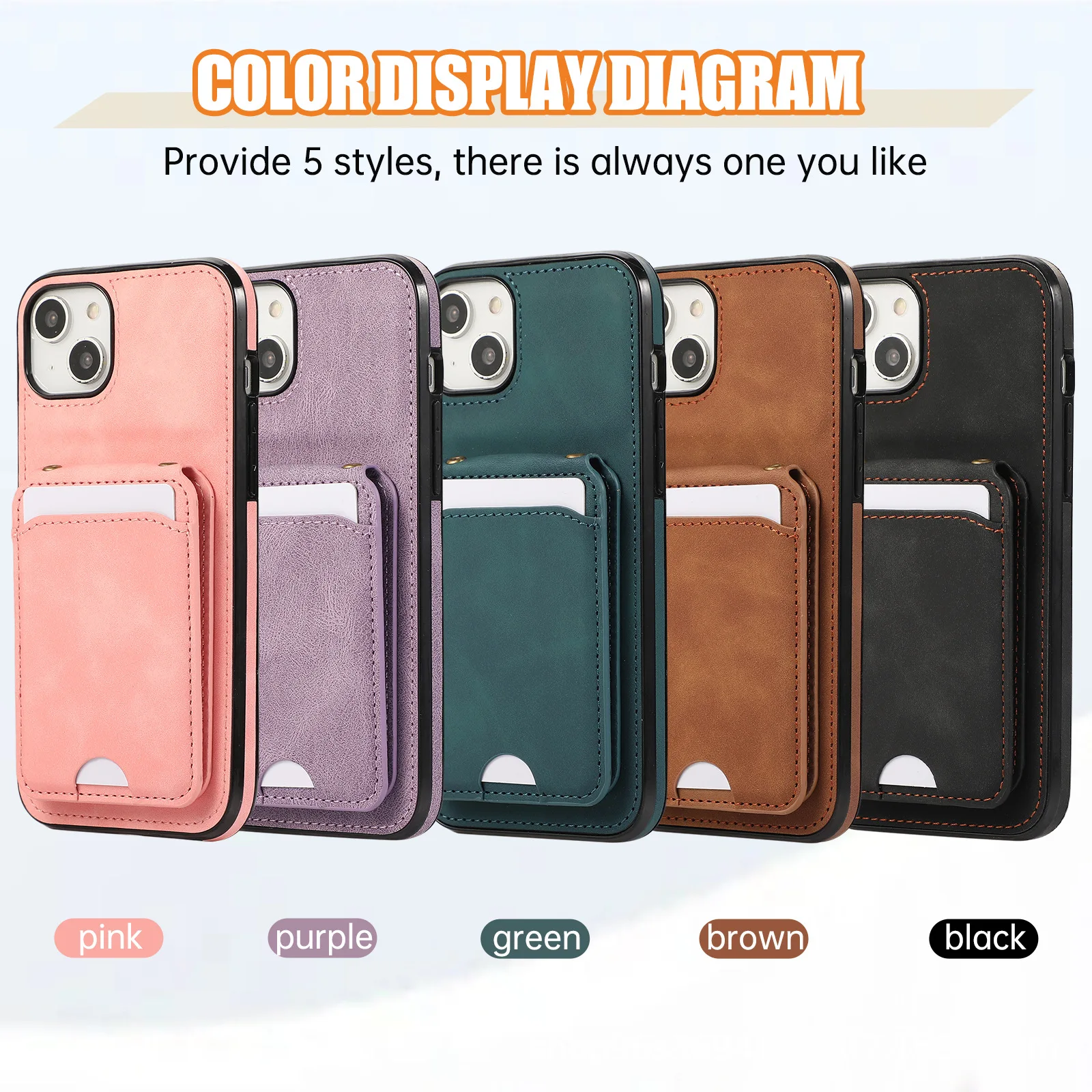 Buckle Anti-Loss New Model Phone Case For iPhone 11 12 13 14 15 16  Pro Max Plus X XR XS XSMAX Grid Card Holder Phone Protector manufacture