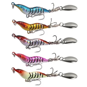 Long Casting Full Attack Shrimp Metal Fishing Lure VIB Blood Slot Chicken Claw Hook Rotating Spinnerbait Simulation Bait – Metal Jig – view 3