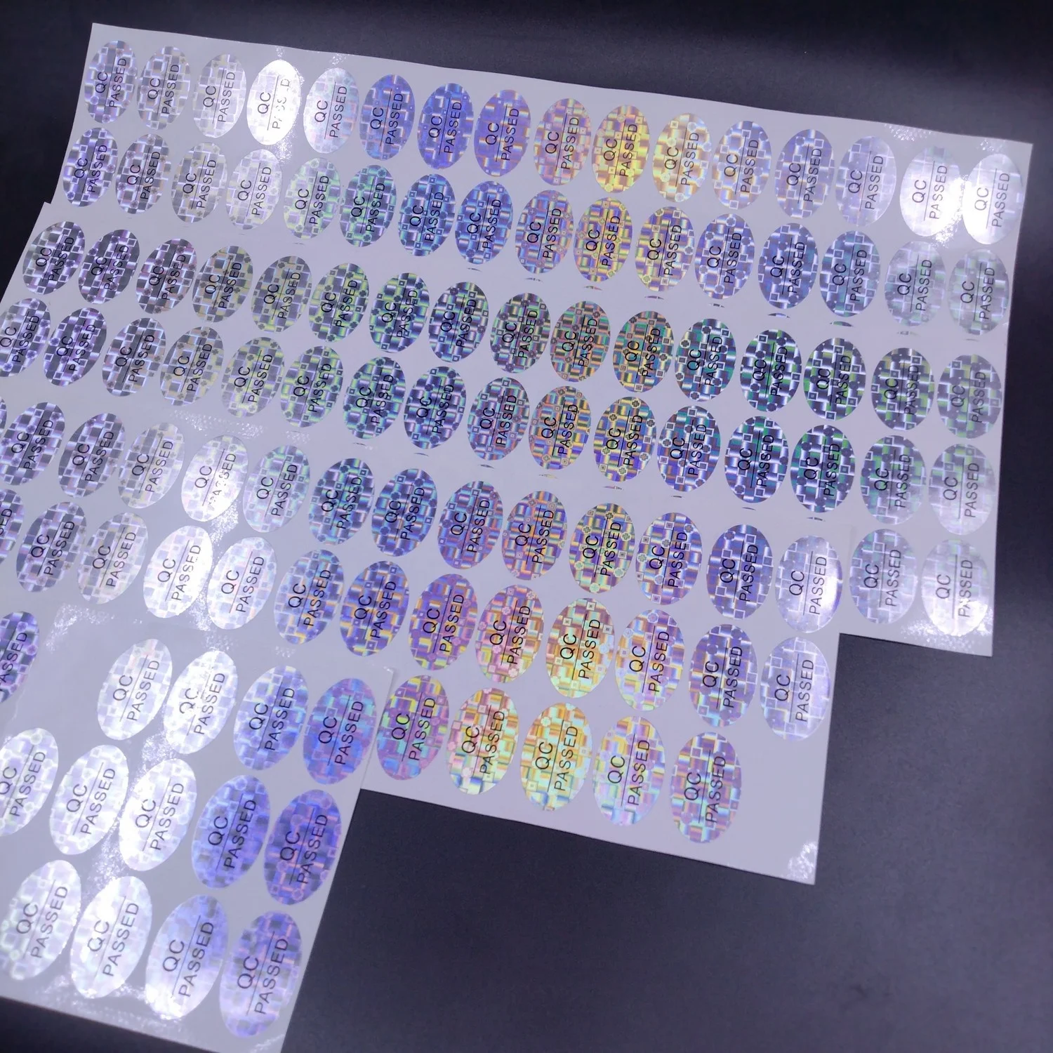 Holographic Waterproof Label Stickers Custom for Warehouse or Transportation Quality Control QC Passed Stickers Packaging Labels