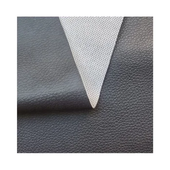 Customized 0.85mm thickness pvc synthetic leather with scratch resistance with net knitted backing for car seat cover use