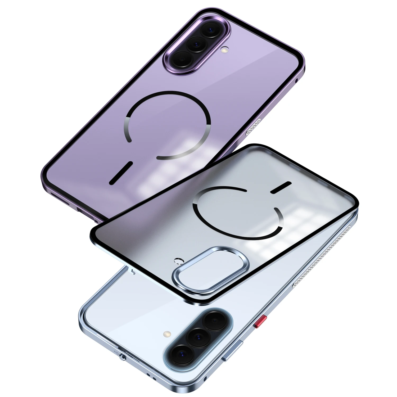 For Samsung Galaxy S26 Ultra S25 S24 Plus A57 A37 Frosted Magnetic Case Metal Frame Aluminum Alloy Bumper Buckle Matte Case Capa
