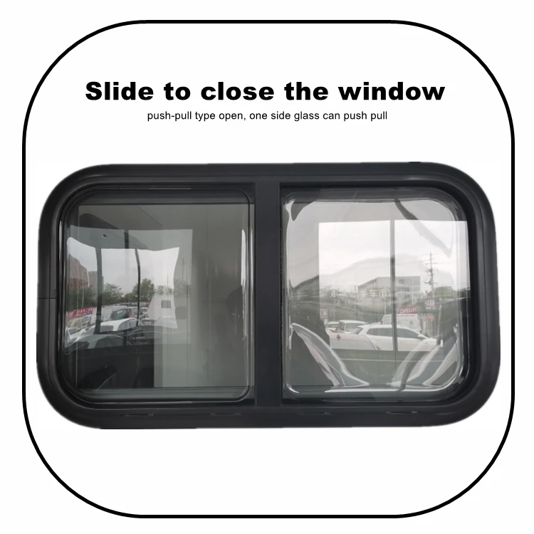 Premium Double Acrylic Horizontal Black Rv Sliding Window Camper Van