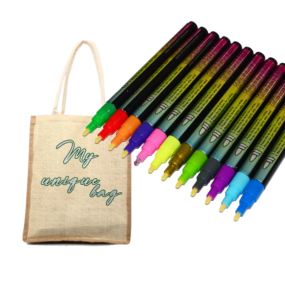 24 Color Double Line Outline Marker Pens, Super Squiggles Outline Pens 3mm  Thick Doodle Glitter Outline Markers for Kids