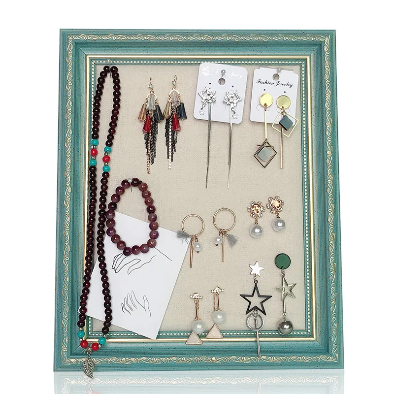 Velvet Jewelry Frame Tray Rings Earrings Display Board 