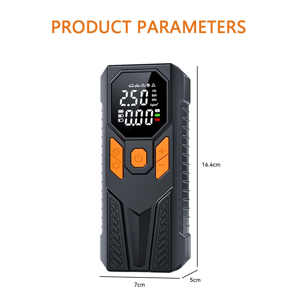 6000mAh Dual Power Supply Mini Portable Wireless Electric Car Tyre Air Compressor Cordless Inflatable Pump Digital Tire Inflator - view 6