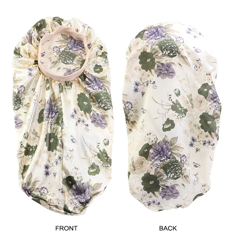 Factory OEM Turban Head Wrap Stretch Elastic Hair Band Sleep Cap Long Satin Hair Bonnet Dreadlock Caps