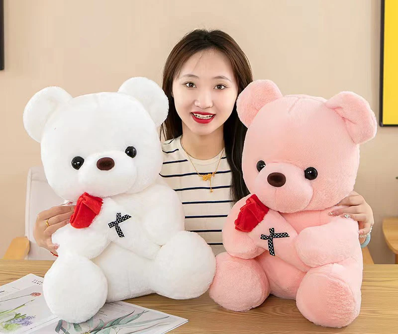 Cute Rose Teddy Bear Plush Toy Doll