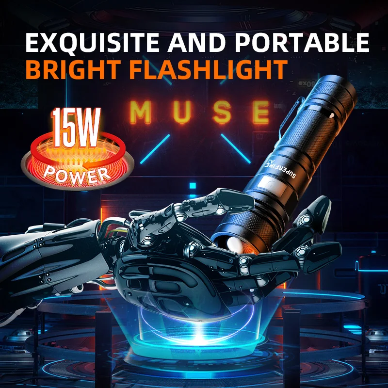 Portable Mini Flashlights Torches Rechargeable Zoomable 18650 EDC Flashlight  Led Torch Light for Outdoor