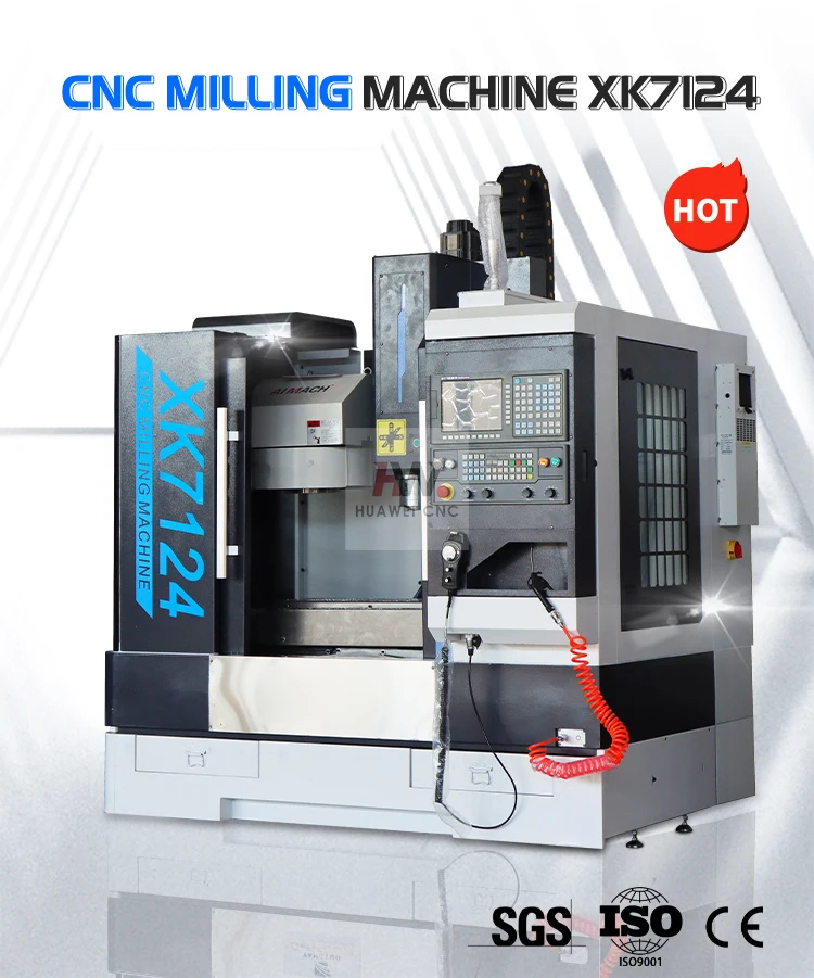 China Hot Sell 5 Axis Vertical Fanuc CNC Milling Machine XK7124 BT40 Spindle Small for Metal