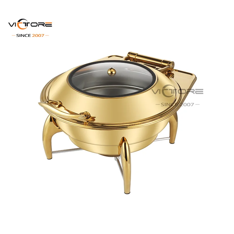 Chafing Dish Gold Food Warmers Heating Stove Dish Buffet for Catering