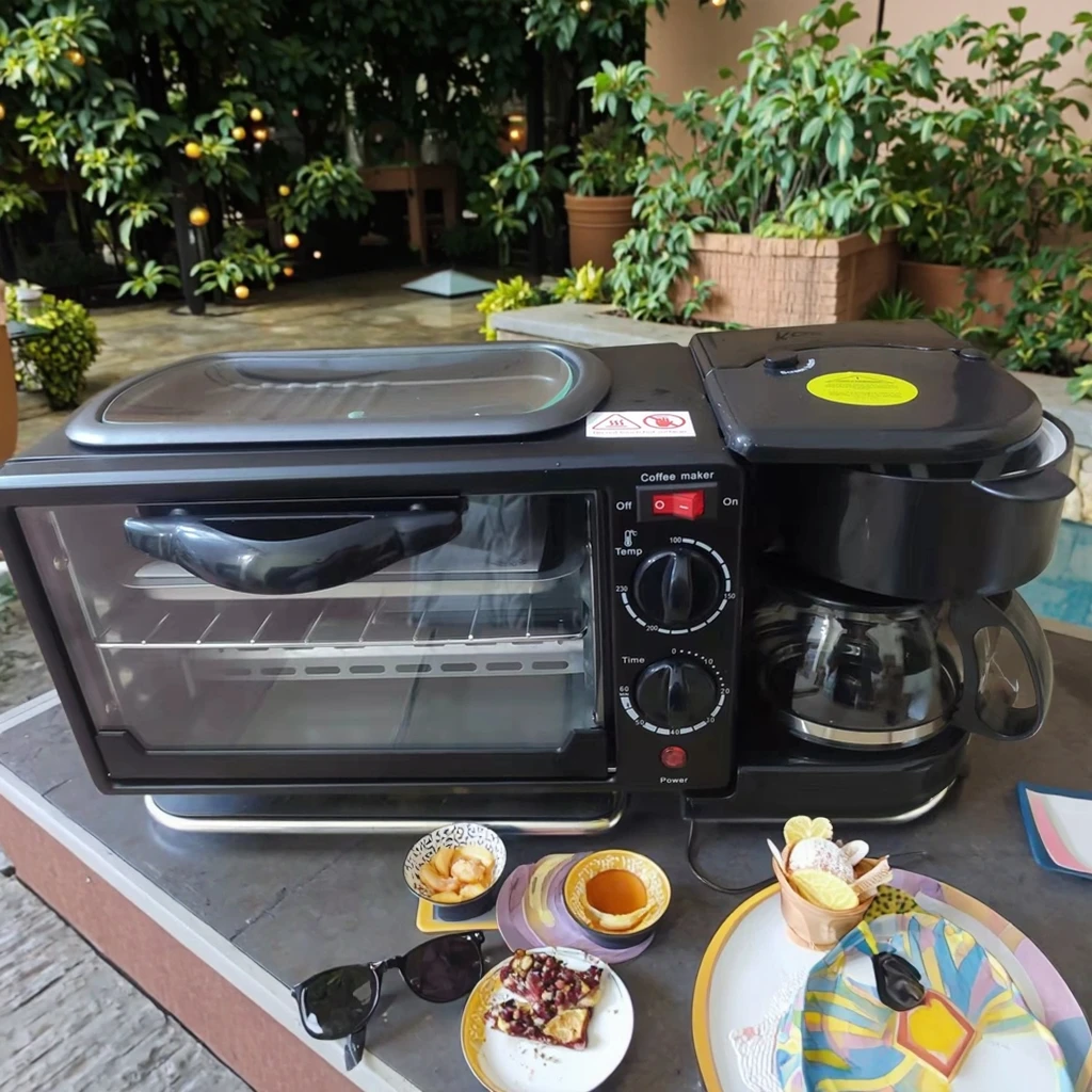 3 in 1 Household Multifunction Breakfast Maker Electric Coffee Maker with Temperature Control for Sandwiches for Busy Mornings