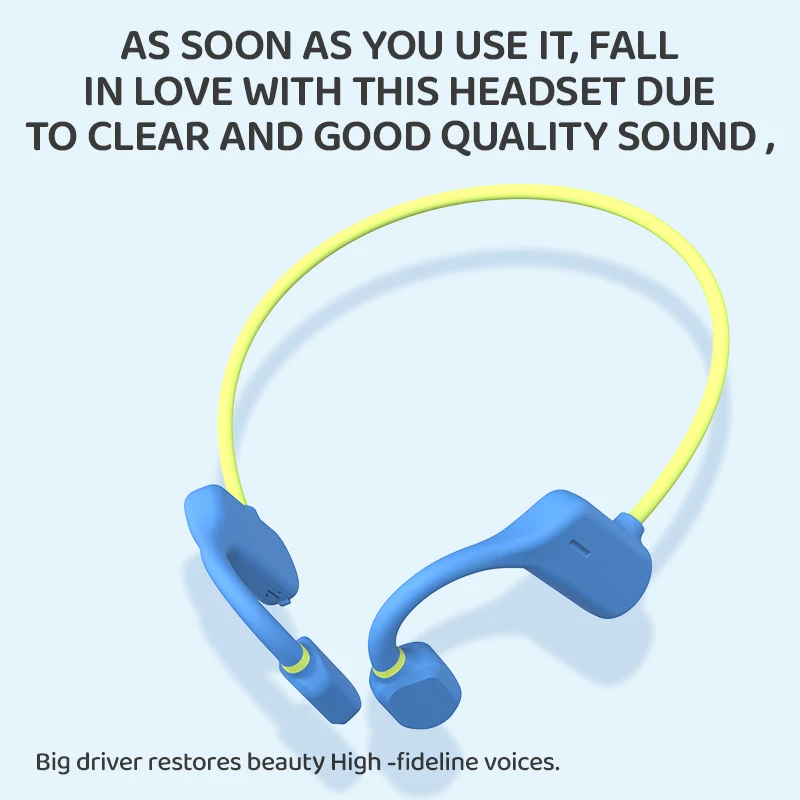 ALOVA Volume Protection Children Headset OEM Air Conduction Earphone Bt 5.3 IPX4 Wireless Bluetooth Headphone for Kids