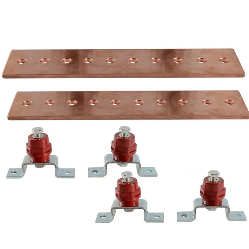 Custom Copper Grounding Busbar for Earthing Solid Copper Busbar Electrical Bus Bar 200A-1000A Busbars