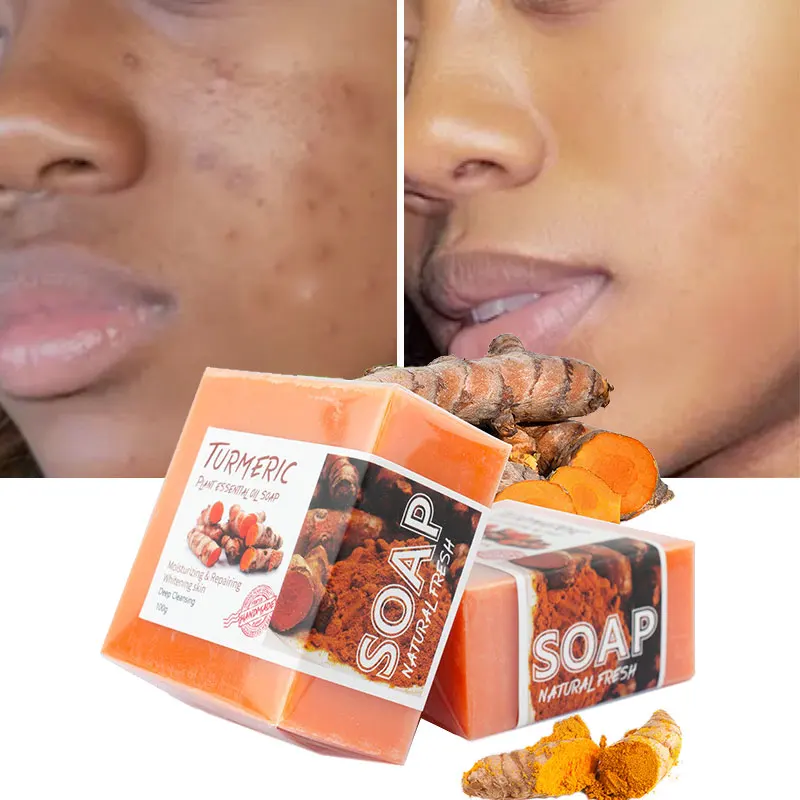 Private Label Tumeric Turmeric Soap Handmade Organic Natural Papaya Soap Skin Whitening Kojic Acid Soap