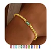 Bracelet de perles émeraude et or