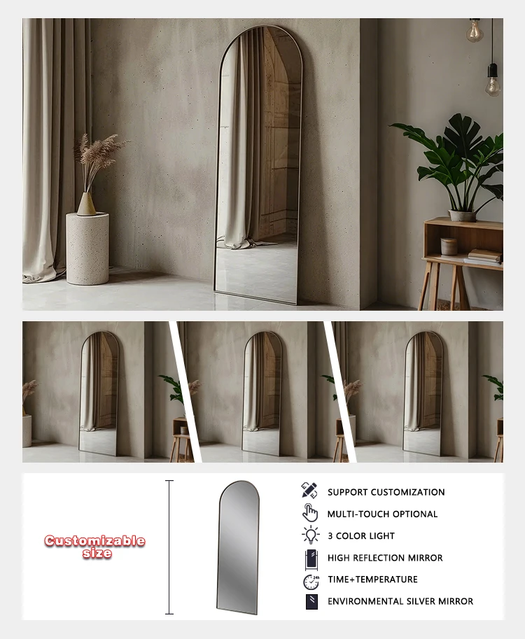 product manufacturers floor mirrors full length large size black gold free standing mirror full length barber shop floor stand mirror-7