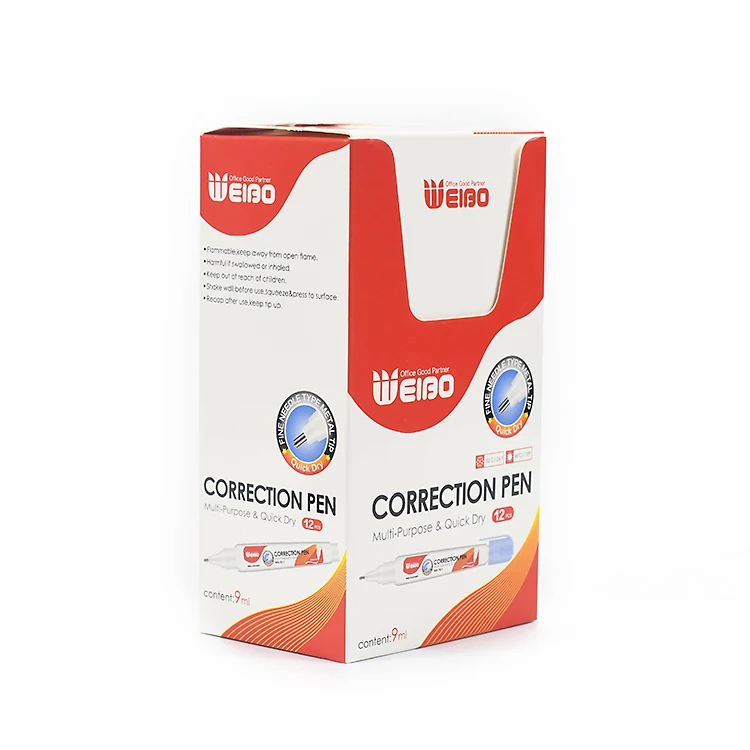 Weibo Correction Fluid Stationery Used to Modify Incorrect Student School Supplies Quick Drying Smooth Correction Pen Wholesale