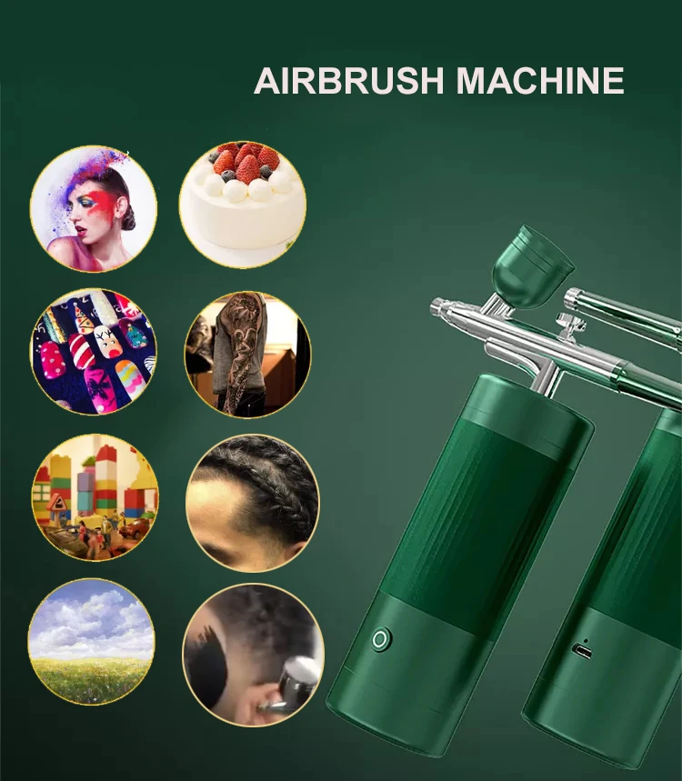 Cordless Airbrush Makeup Compressor Kit For Makeup Barber Nail Private Label Portable Handheld