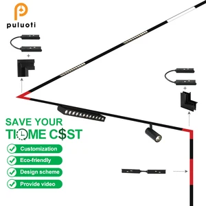 Hot Selling Magnetic Rail Spotlights Surface Recessed Pendant Indoor COB 18W Magnetic Track Lights Linear Magnet Track Lighting