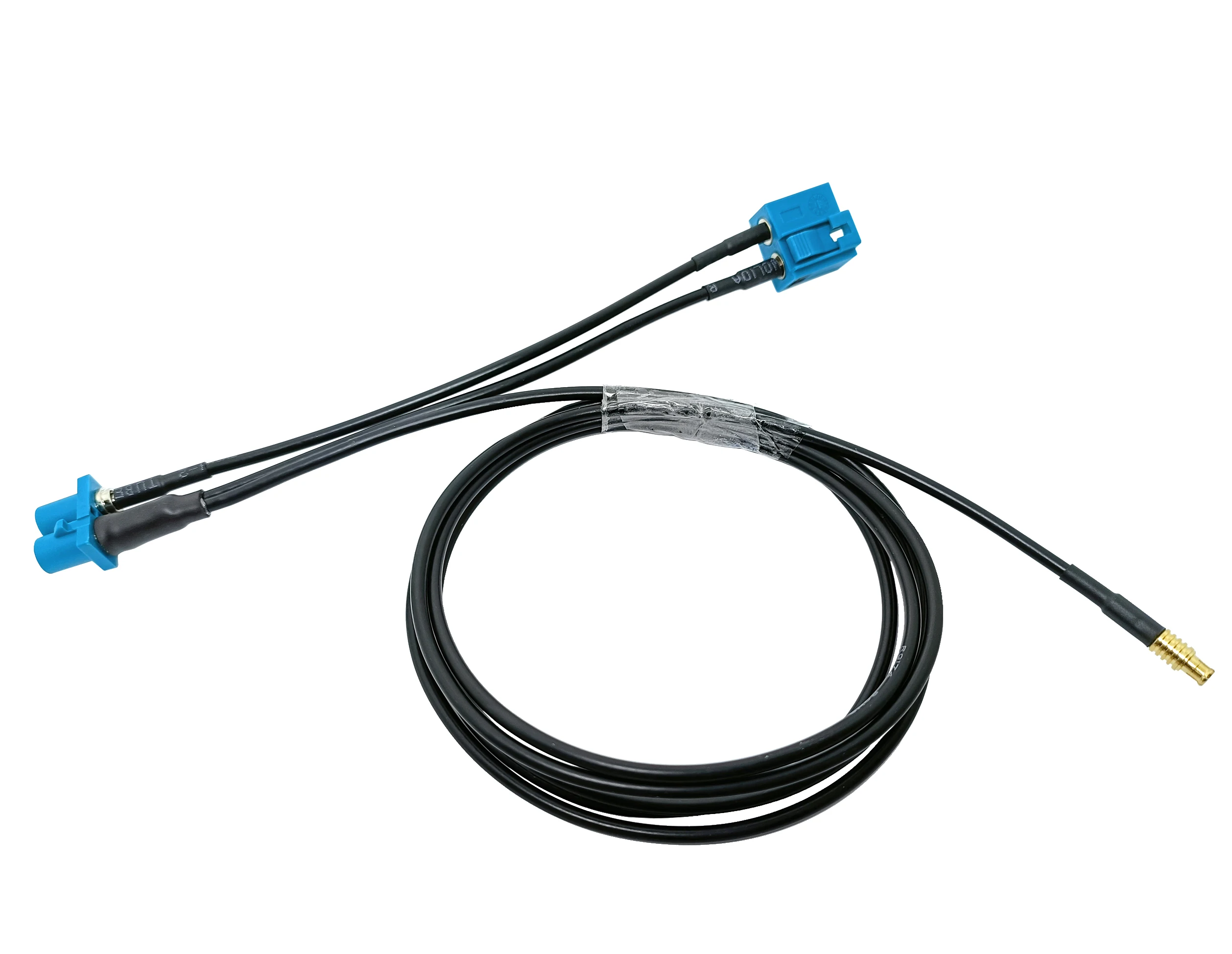 Blue Fakra SMB fakra male  to MCX RG174 rf coaxial connector double Fakra jumper cable assembly factory