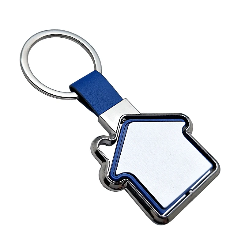 Personalised Metal House Shaped Keyring Custom Engraved Keychain_voghion.com