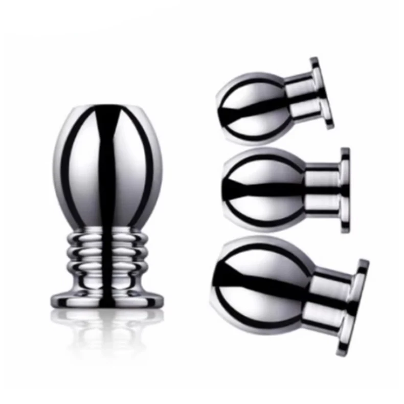 4 Sizes Metal Hollow Out Short Large Anal Expansion Plug