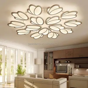 Modern Acrylic & Crystal Ceiling Lamp for Living Room Dining Bedroom 18W-30W LED Remote Control Iron & Stainless Steel Base