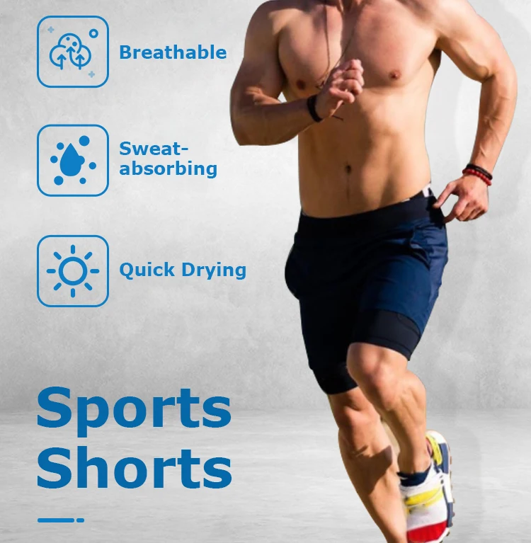 Workout Running Wear Men's Gym Shorts Custom Men Slim Sweat Fiess Sport Casual Print Pattern Knitted 2 in 1 Shorts Men766_voghion.com