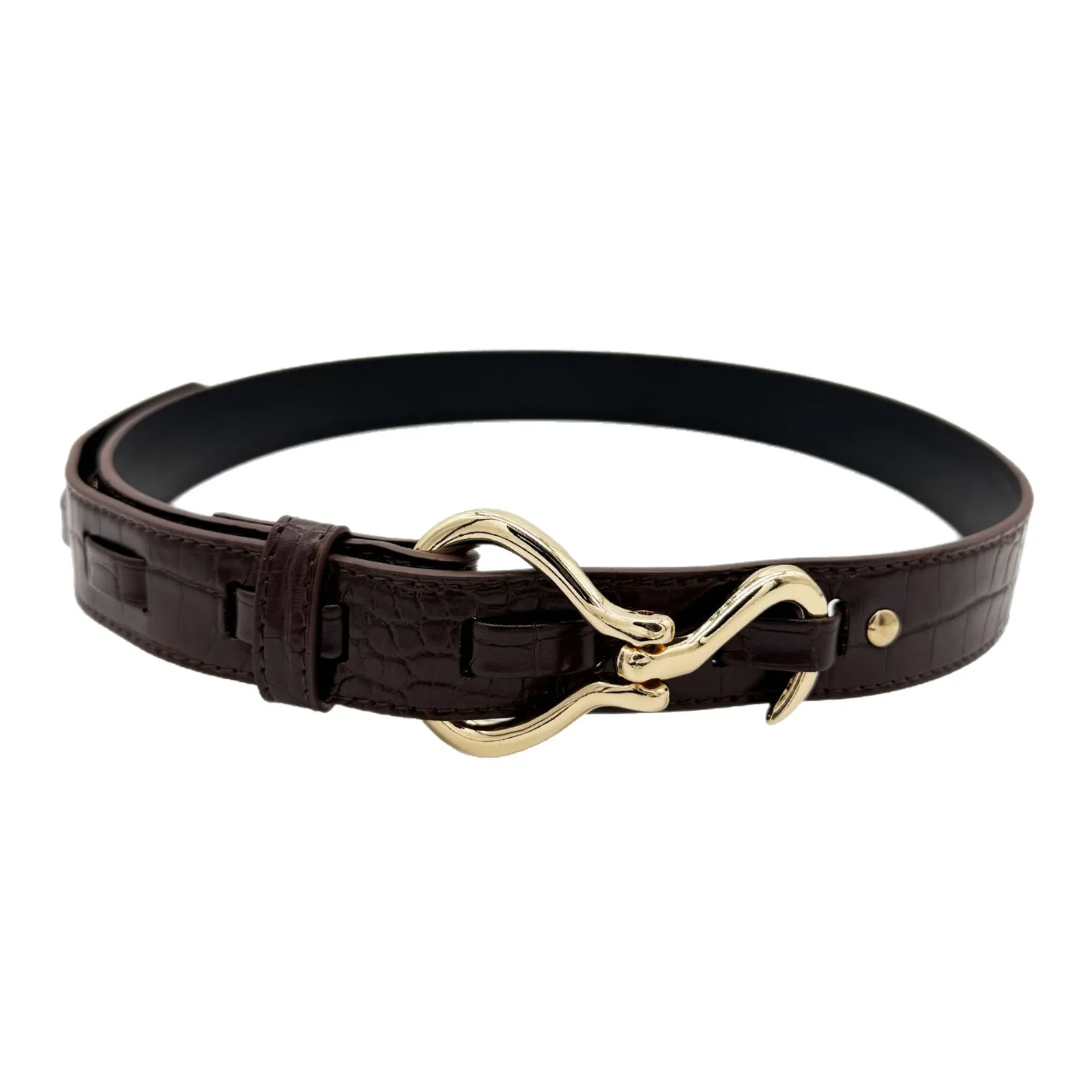 2026 New Fashion Design Women's With No-Hole Hook Solid Alloy Buckle, Heavy-Duty Versatile Jeans Belt_voghion.com