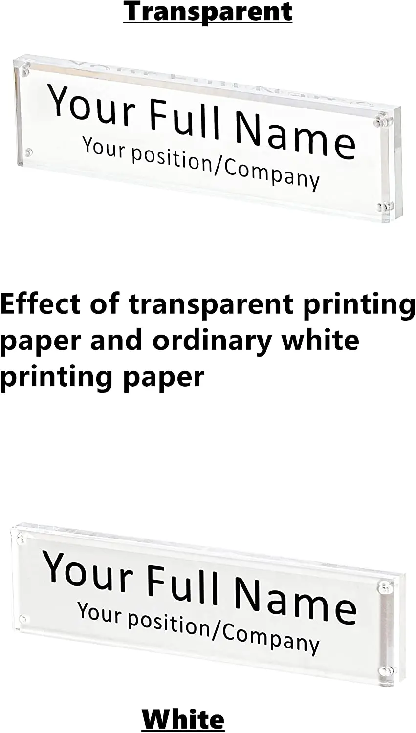 IMIKEYA 6er Set Acryl Namensschilder - Transparente Schilderhalter Für Büro & Events