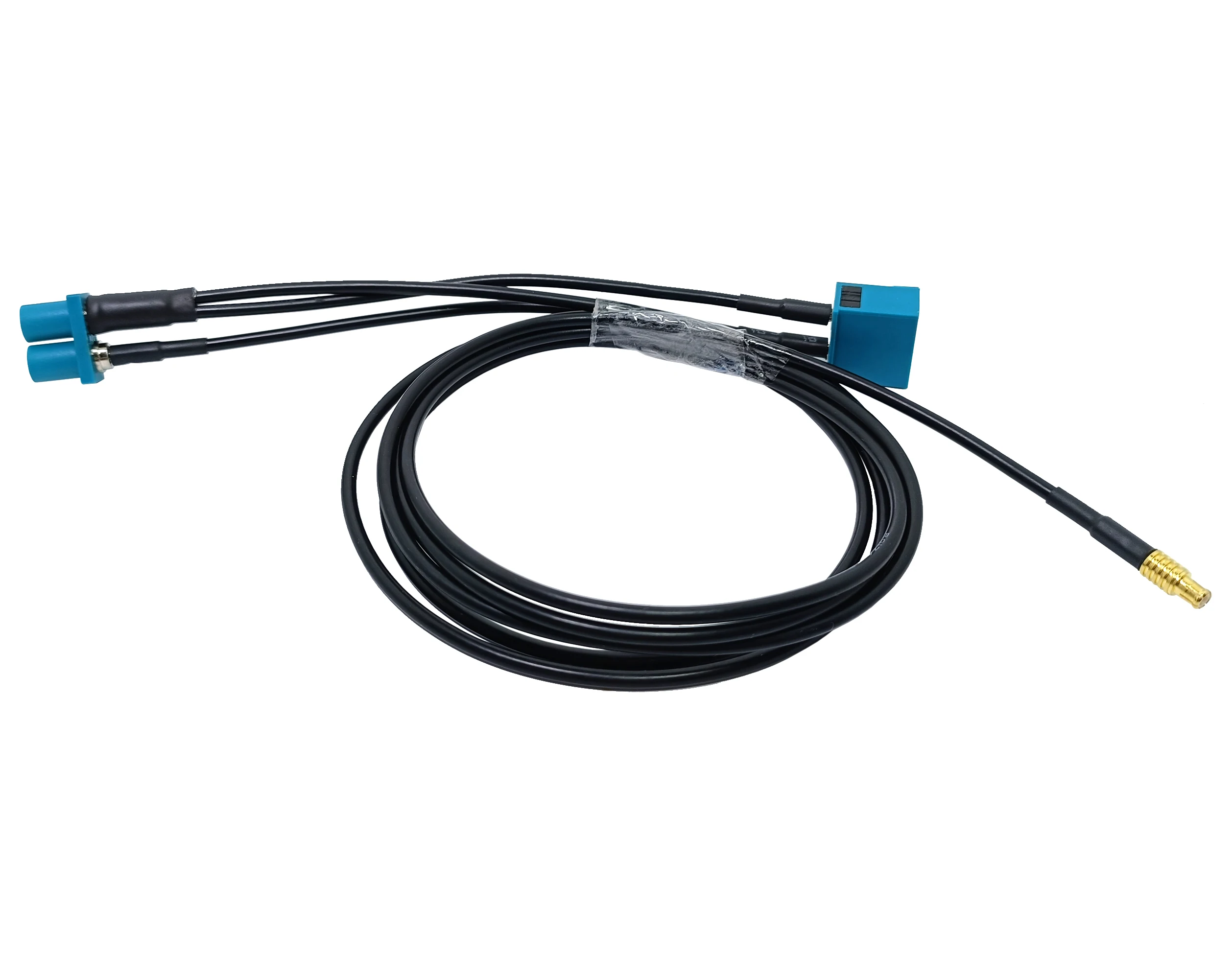 Blue Fakra SMB fakra male  to MCX RG174 rf coaxial connector double Fakra jumper cable assembly details