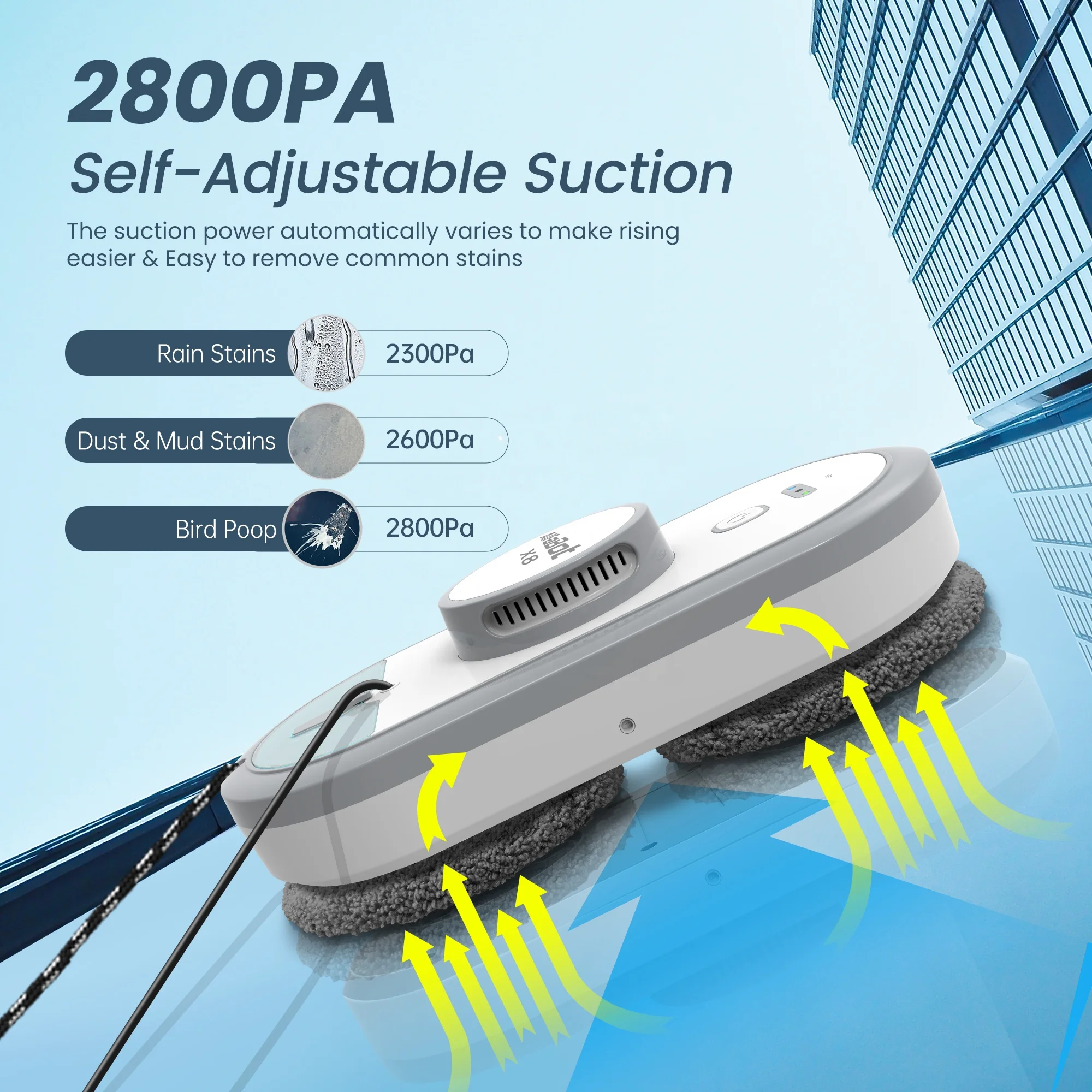 Alfabot X8 Water Spray Robot Window Cleaner | Smart Home Cleaning