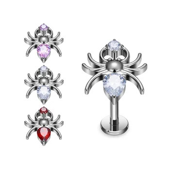 Hot Selling Spider Fish Helix Earring Labret G23 16G Titanium Internally Threaded Top Nose Lip Ring Piercing Jewelry