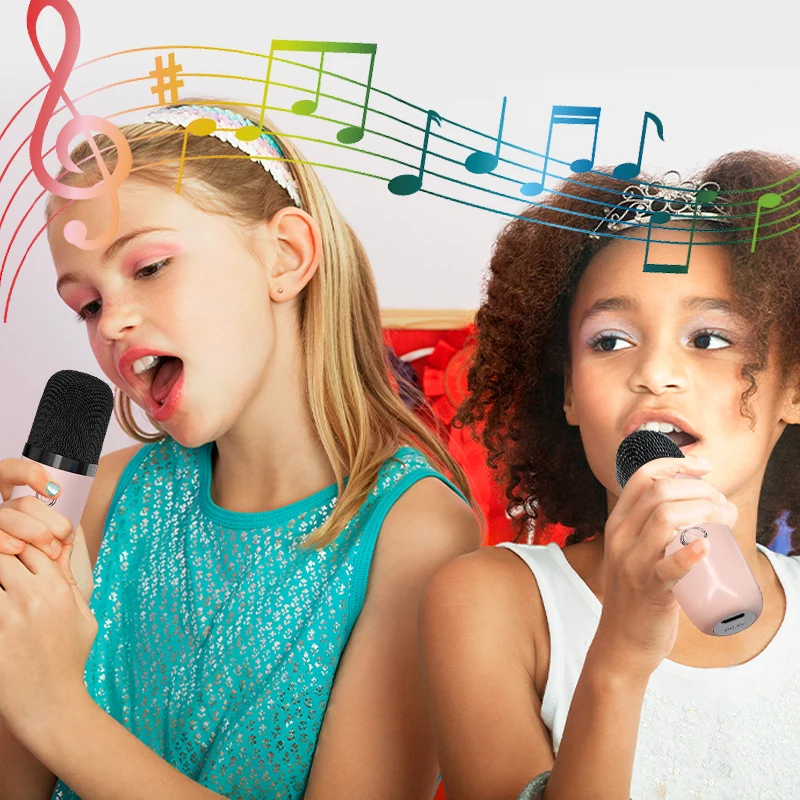 Kids for Bluetooth Audio Karaoke Singing Machine Wireless Microphone with Speaker Gaming Microphone for Kids Toys