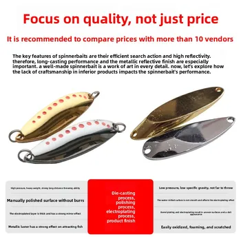Lexin Luya Copper Live Bait Bionic Spoon with Hooks for Trout Stream Use – Metal Jig – view 4
