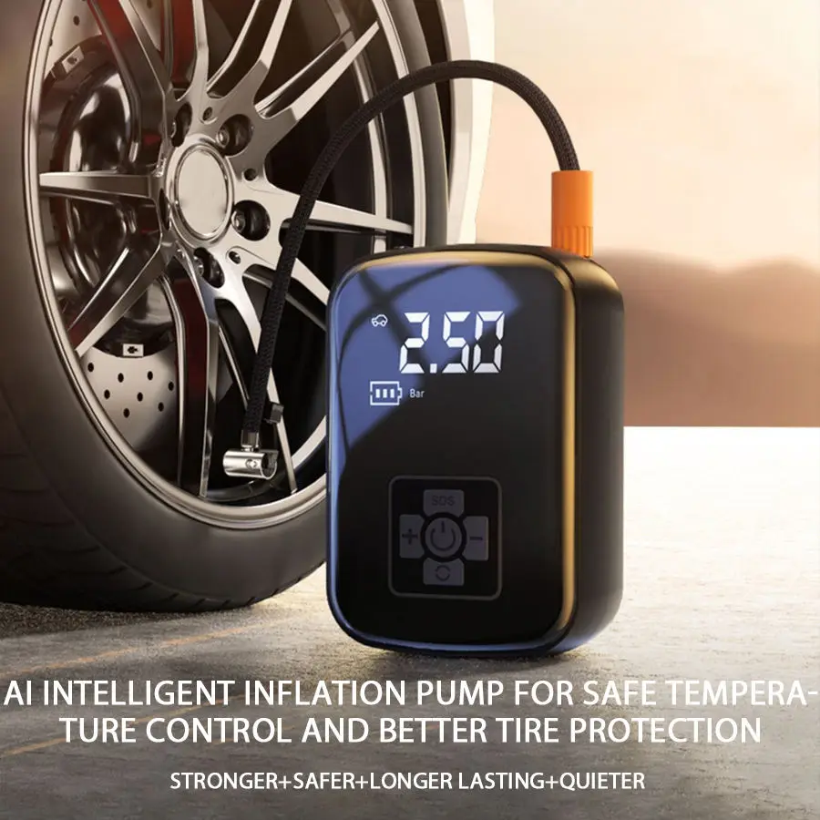 Portable Electric Car Air Pump Tire Inflator with Pressure Monitor Electric Inflator for Convenient Tire Inflation - view 6