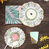 8-person dinner set 4-piece set-gold green