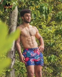 Swim Boxer Men Shorts Swimwear Quick Dry Print Beach Boardshorts Surf Sport Swimsuits Male Gym Swim Trunks