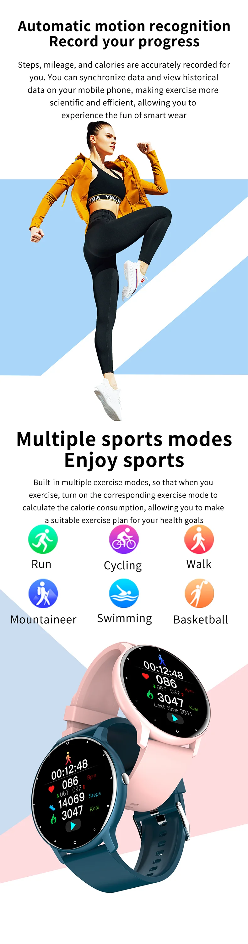 Smart Sports Watch Mat Häerzfrequenz A Schlofmonitor_voghion.com