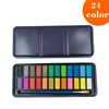 [Scatola blu in metallo] 24 colori con pennello