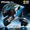 911 reveal helmet-Wolf line black and blue-3 double cert